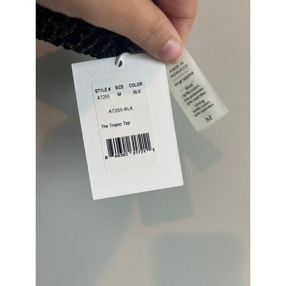 NWT Andie Swim X Demi Moore The Tropez Top Black Gold Floral Size Medium - Picture 3 of 5